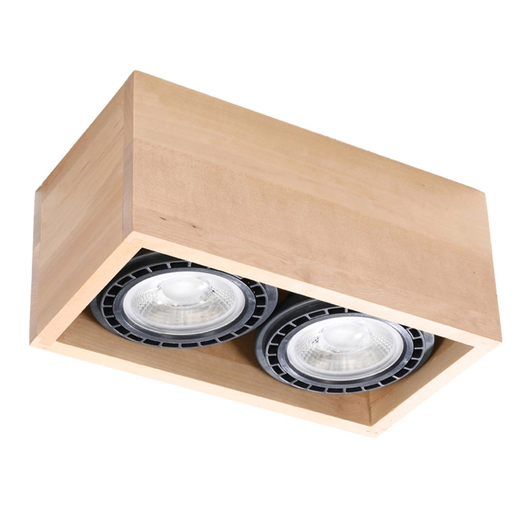 Faretto soffitto legno rettangolare doppio 2xGU10 10W Pure Lume