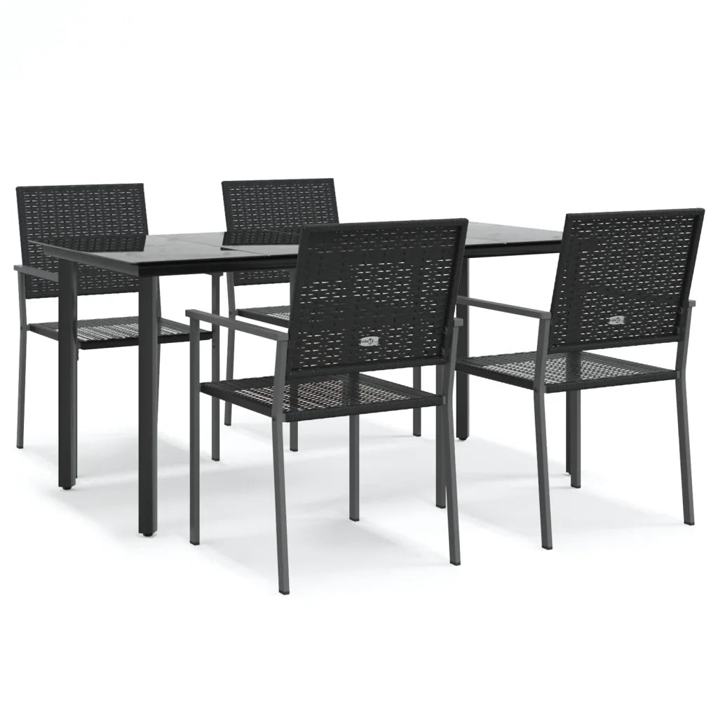 Set da Pranzo da Giardino 5 pz in Polyrattan e Acciaiocod mxl 77185