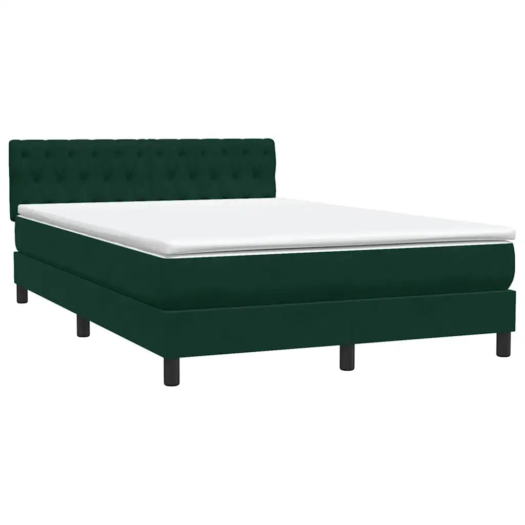 Giroletto a Molle con Materasso Verde Scuro 160x220 cm Velluto 3316554
