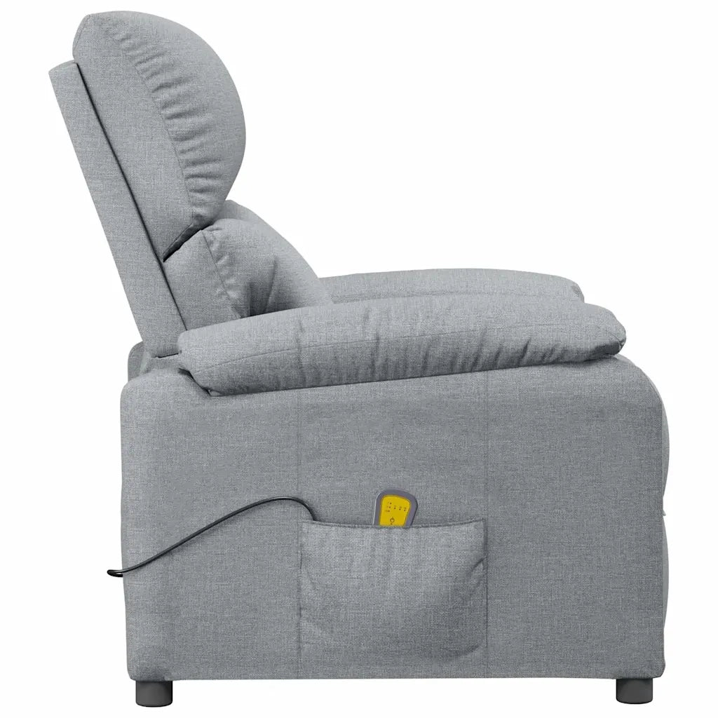 Poltrona Massaggiante Reclinabile Grigio Chiaro in Tessuto cod mxl 32209