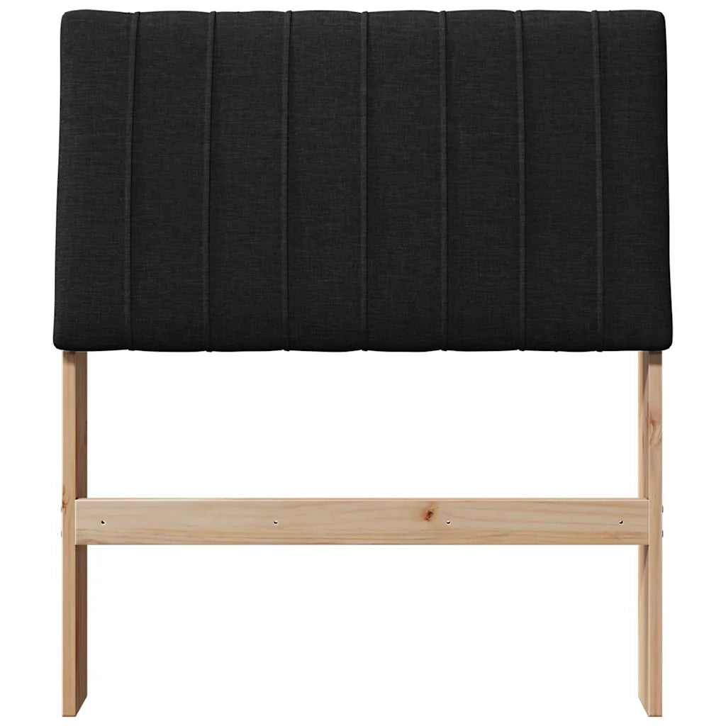 Testiera imbottita Nero 80 cm Pino massello 879421