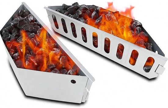 Contenitore per carbone per Weber - Contenitore per carbone in blocco - Contenitore per griglia - Calore indiretto - Griglia diretta - 2 pezzi