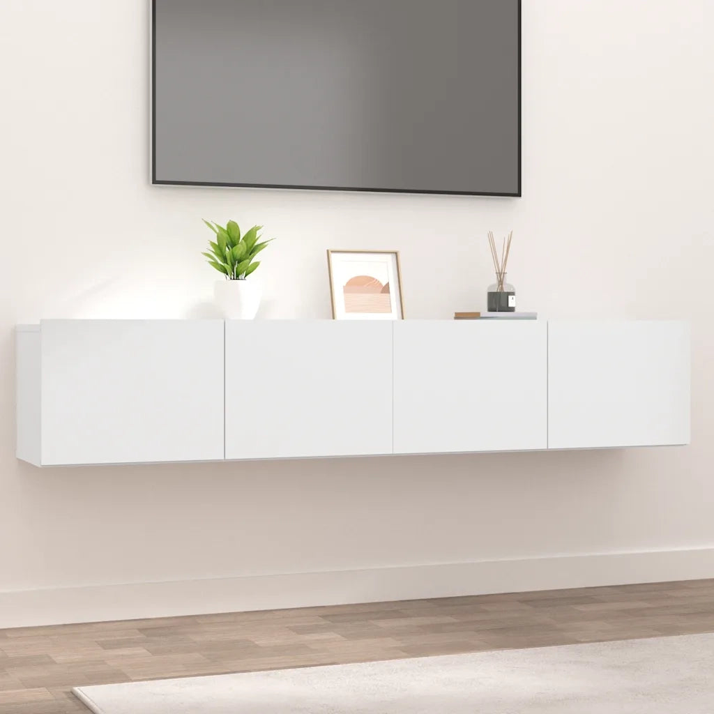 Mobili TV 2 pz Bianchi 80x30x30 cm in Legno Multistrato 804535