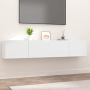 Mobili TV 2 pz Bianchi 80x30x30 cm in Legno Multistrato 804535
