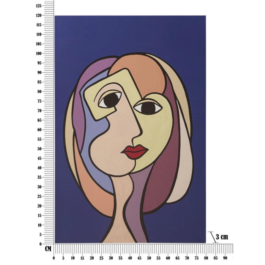 Stampa su Tela Viso 11, Multicolore, Legno, 80x3x120 cm