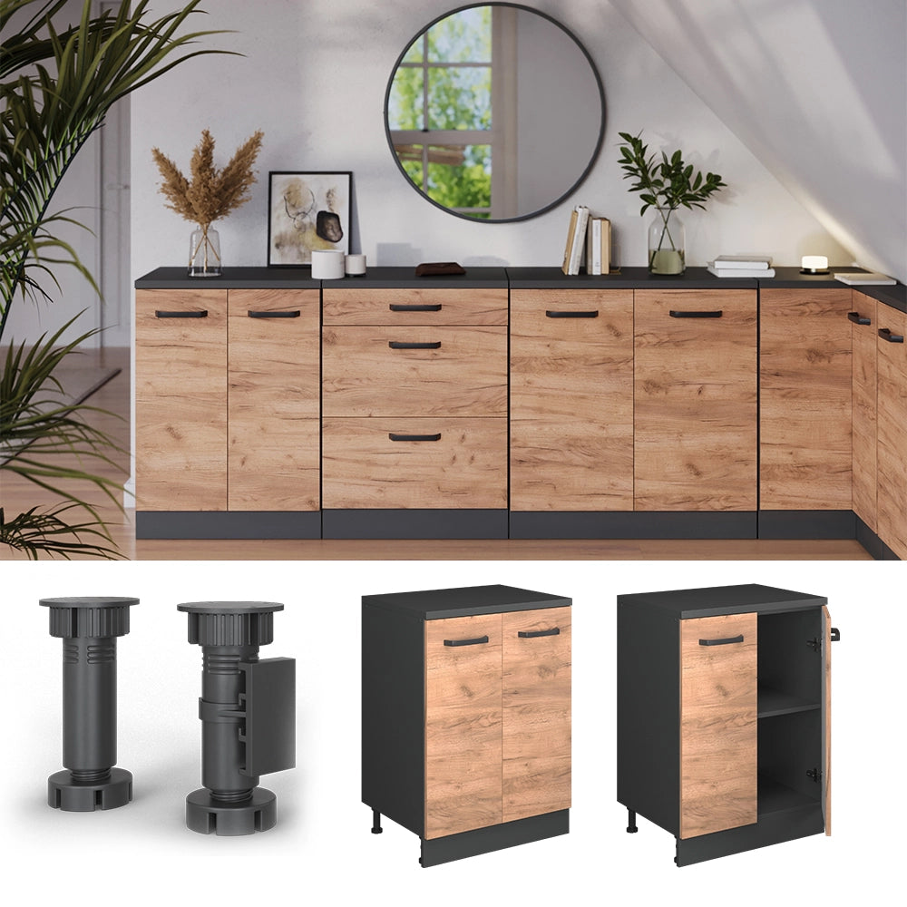 Mobile per mansarda Rion Rovere dorato/Antracite 60 x 83.8 cm senza inclinazione con 2 ante Vicco