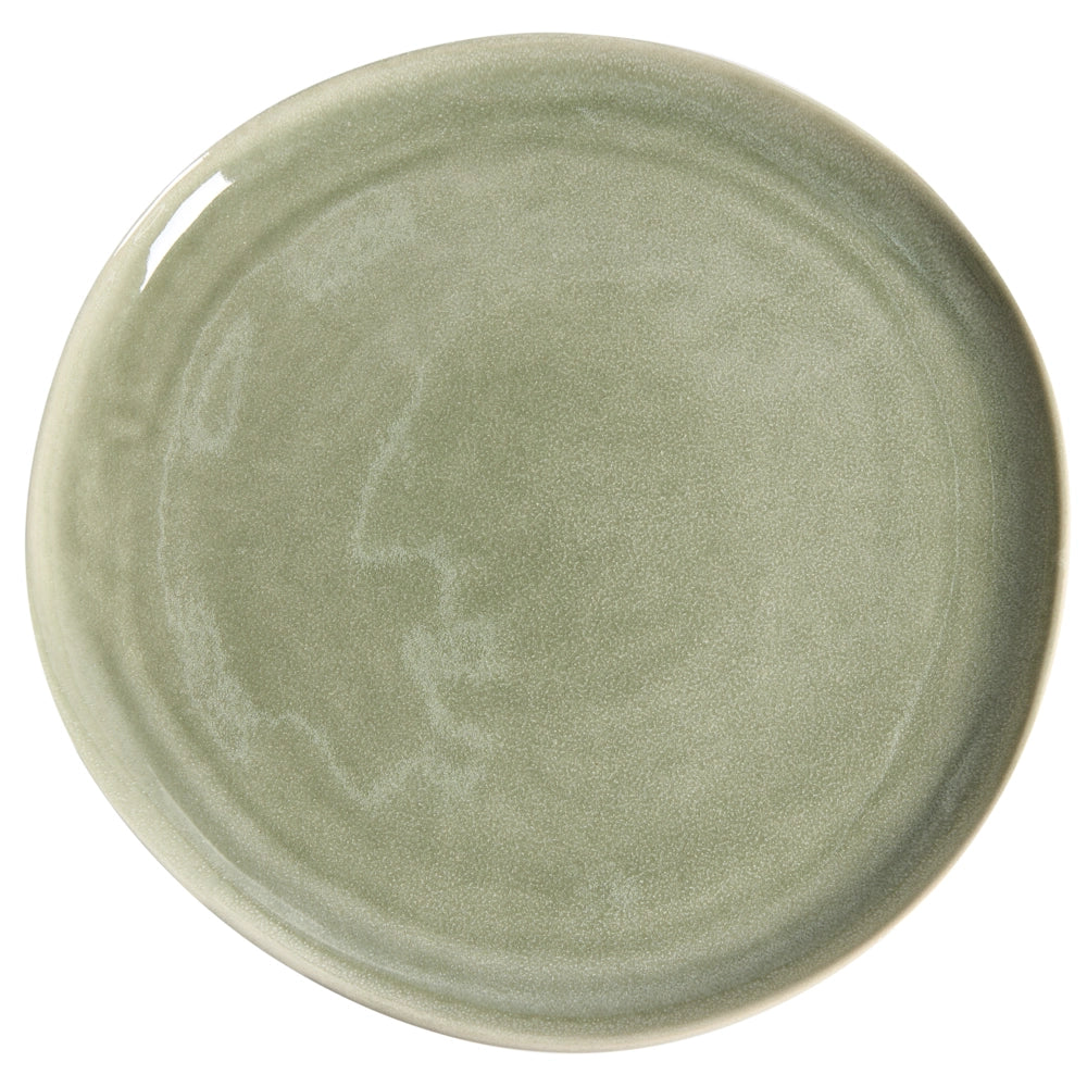 Set di 24 stoviglie in gres caolino fatto a mano con smalto reattivo verde Cucina Sala da pranzo
