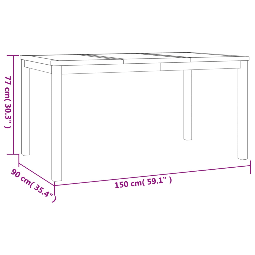 Set da Pranzo per Giardino 5 pz in Legno Massello di Teak 3157942