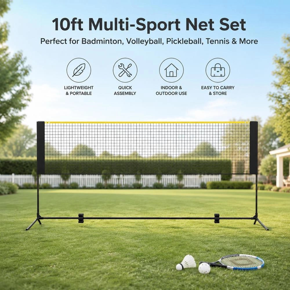 3m Badminton Net Set Outdoor Portable Volleyball Pickleball Tennis Net