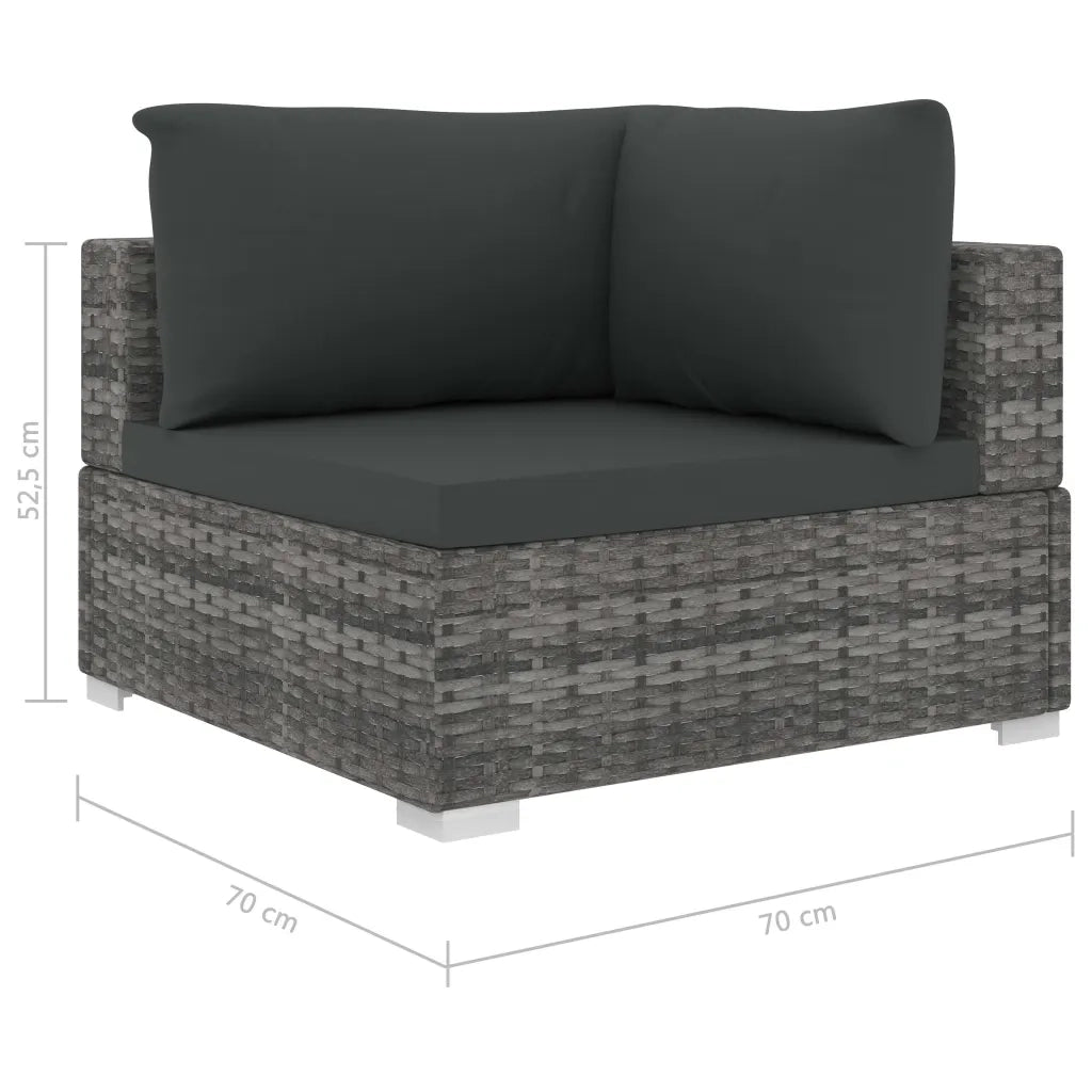 Set Divani da Giardino 5 pz con Cuscini in Polyrattan Grigio cod mxl 34962