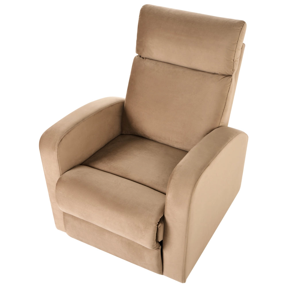 Set divano reclinabile elettrico a 2 posti rivestito in velluto marrone chiaro, poltrona e divano, design moderno, funzione relax