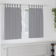vidaXL Tende con tende 2 pcs Grigio chiaro Poliestere