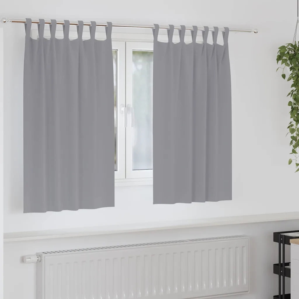 vidaXL Tende con tende 2 pcs Grigio chiaro Poliestere