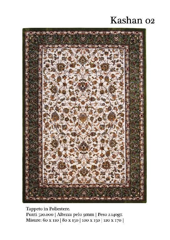 Tappeto Arredamento Casa in Poliestere Luxury Kashan 60 x 110 cm