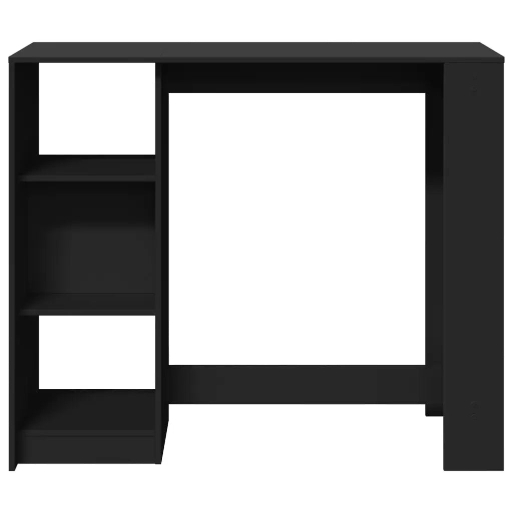 Tavolo Bar con Ripiano Nero 124x46x103,5 cm Legno Multistrato 854392