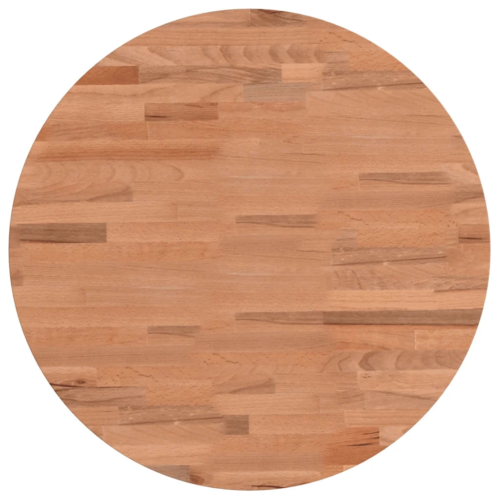 Piano per Tavolo | Superficie Tavolo | Piano Scrivania ?50x4 cm Rotondo in Legno Massello di Faggio
