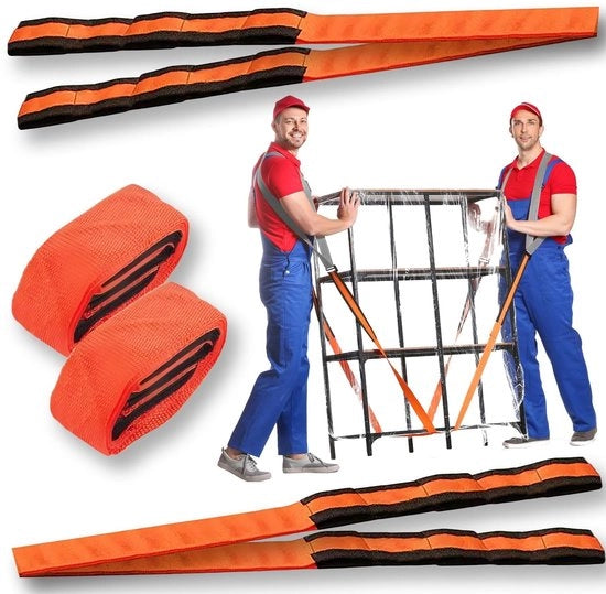 Cinture di trasloco 2,4 m - Cinture di trasporto fino a 1000 kg - Ergonomiche - Multifunzionali - Manubrio - Durature - Cinture di trasloco multifunzionali con manubrio