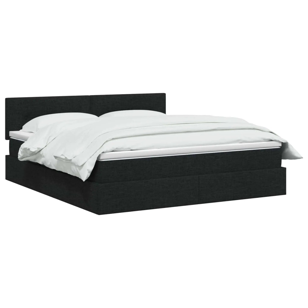 Letto con contenitore LED e materasso Nero 140 x 190 cm Tessuto 3459062