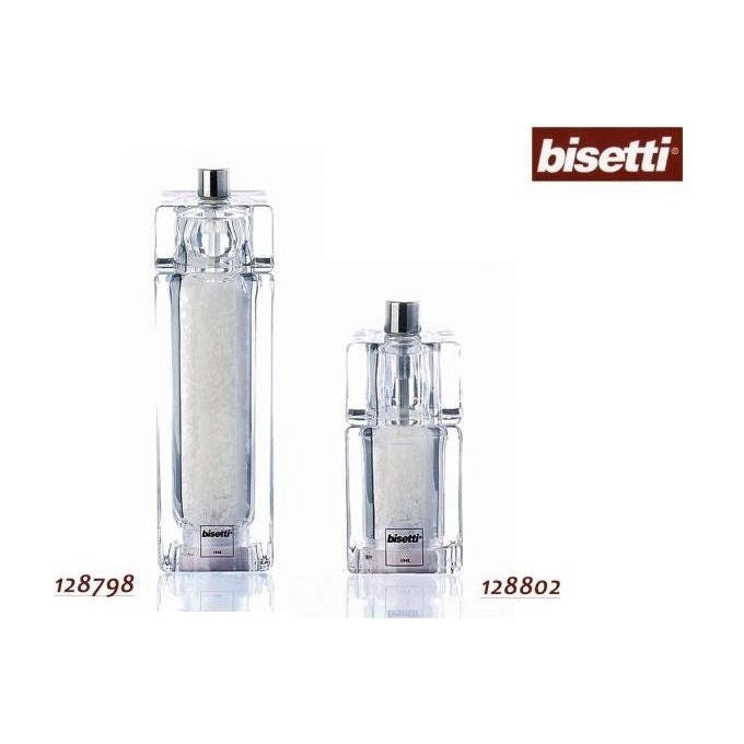 Bisetti 826S Como Macinasale Quadrato Acrilico Trasparente Meccanismo Ceramica Regolabile 14,5 cm