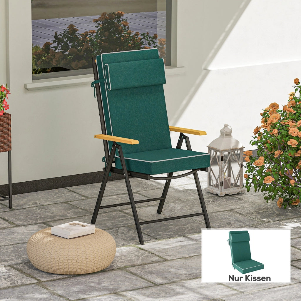 Cuscino Sedia con Schienale ¨C Zephmum ¨C Verde, Tessuto, 120x47x9.5 cm
