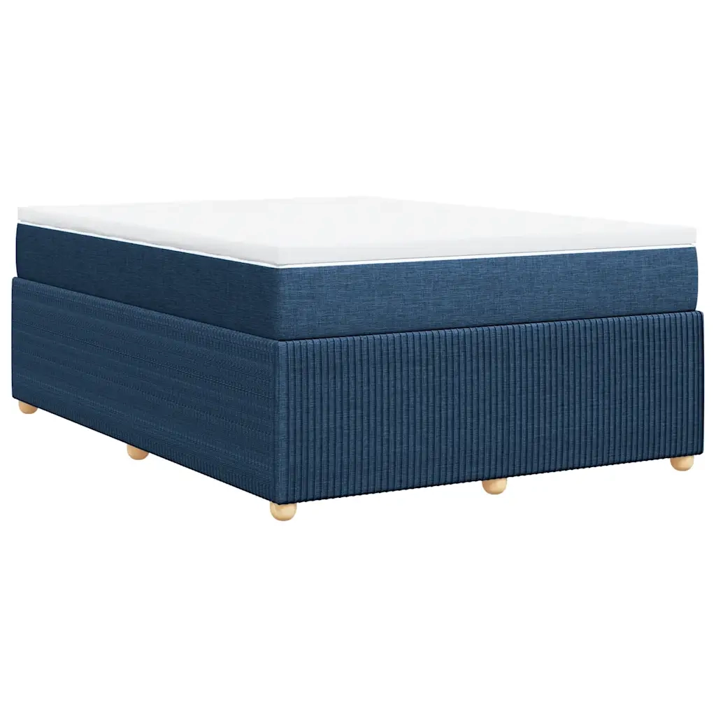 Giroletto a Molle con Materasso Blu 160x200 cm in Tessuto
