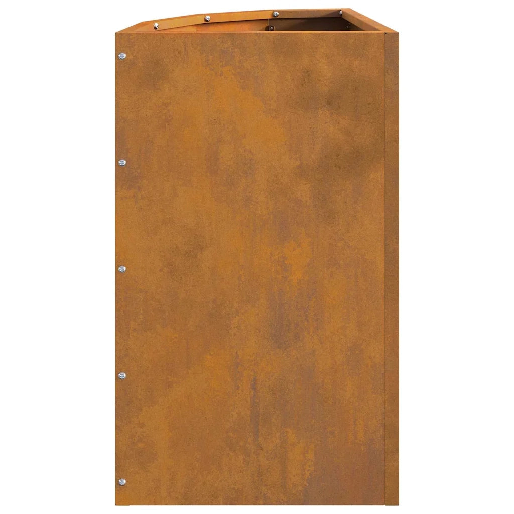 Vaso d'angolo-Fioriera-Contenitore per Piante Ruggine 30 x 30 x 50 cm acciaio corten