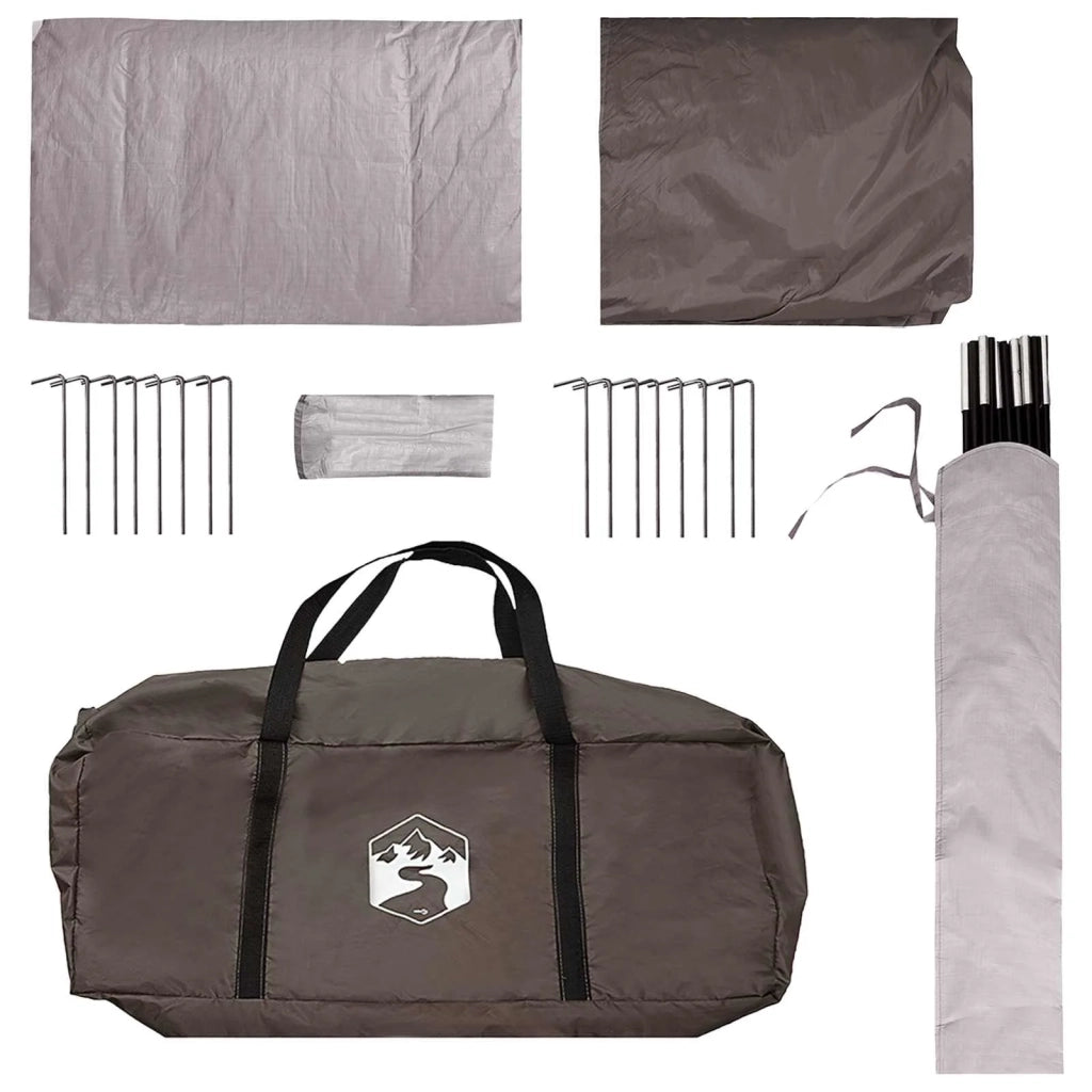 Tenda Capanna Marrone grigio 8 persone Poliestere e Acciaio 42029013