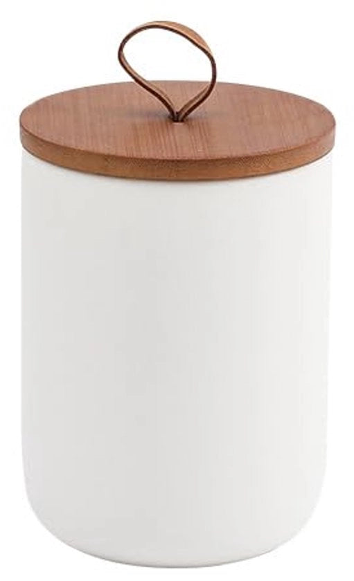 Ceramica moderna con coperchio, contenitore per zucchero, caffettiera, contenitore per alimenti per caffè in grani, zucchero, tè, spezie, ecc. (bianco, 800 ml)