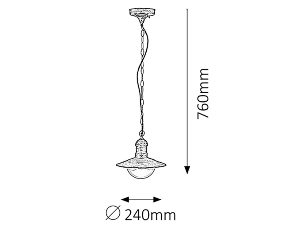 Lampada sospesa Oslo E27 oro antico Ø24 IP44 Rabalux