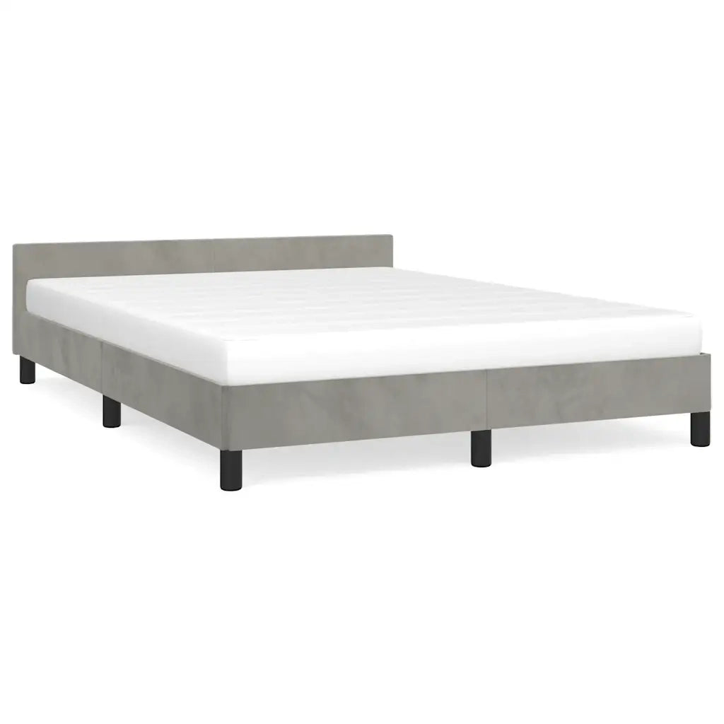 Giroletto senza Materasso-Struttura Letto Grigio Chiaro 140x200 cm Velluto 861934