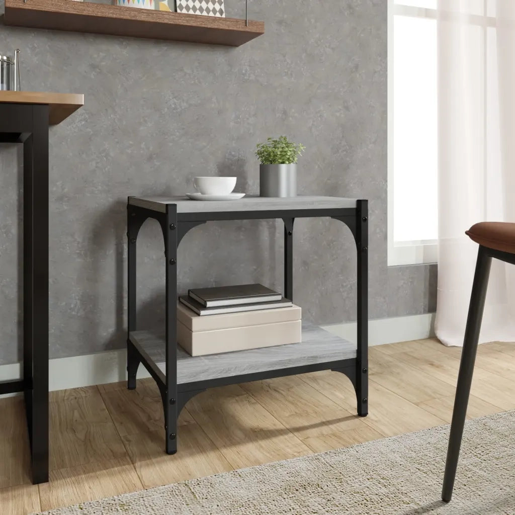 Mobile TV Grigio Sonoma 40x33x41 cm Legno Multistrato e Acciaio 819305