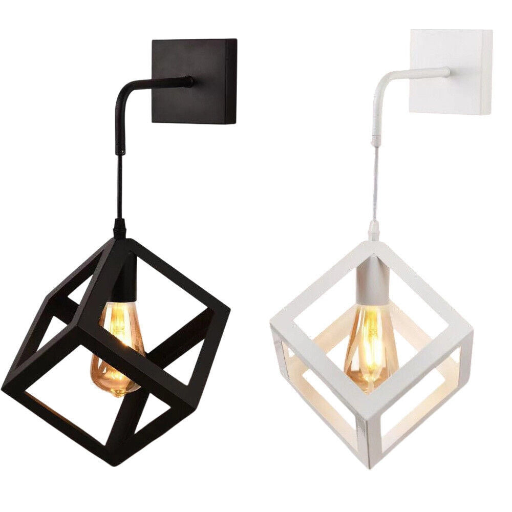 Trade Shop - Applique Da Parete Pendente A Forma Di Cubo 3d Stile Minimal Portalampada Attacco E27 Aq52 -
