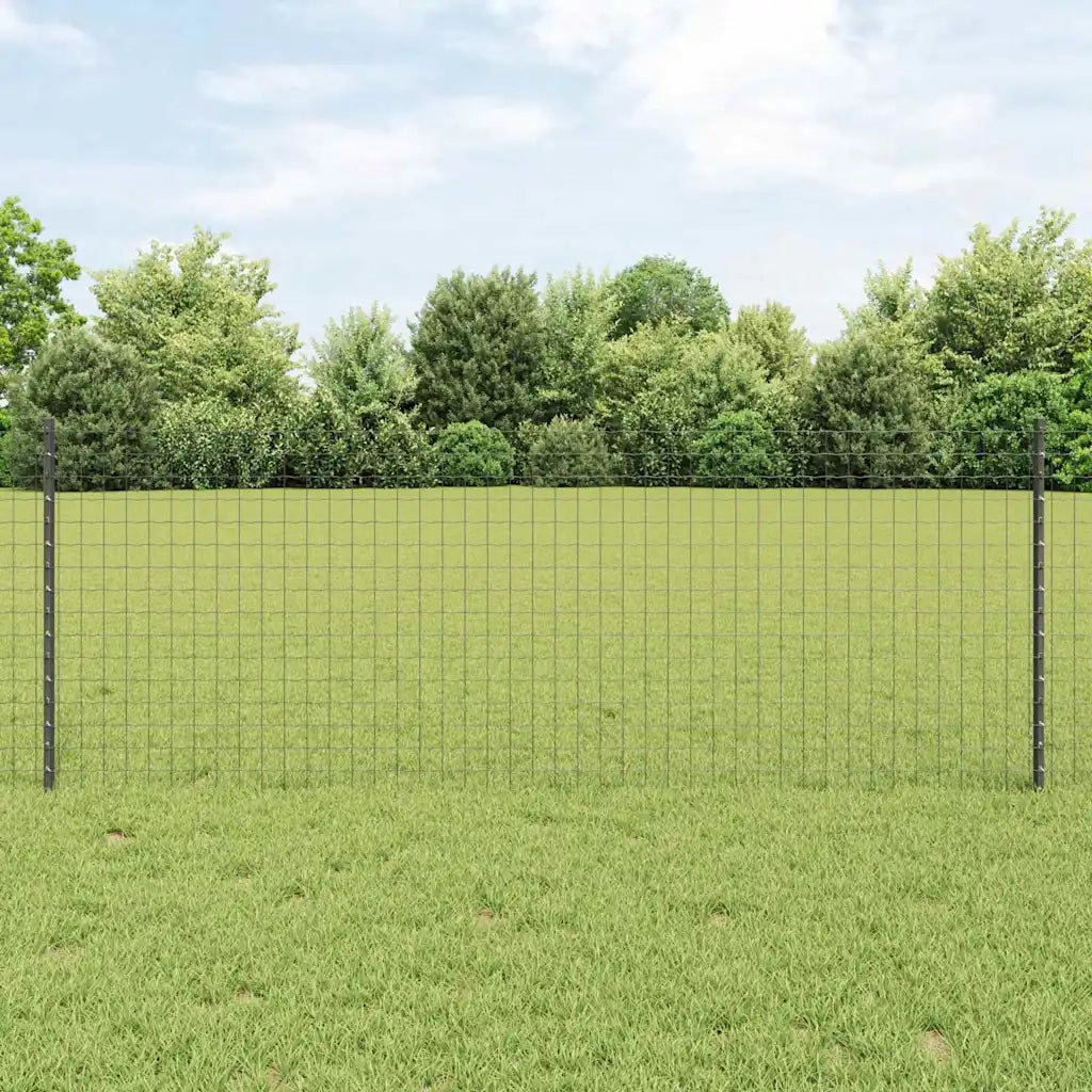 Palo della recinzione 11 pz Grigio 80 cm Acciaio CFW7425373
