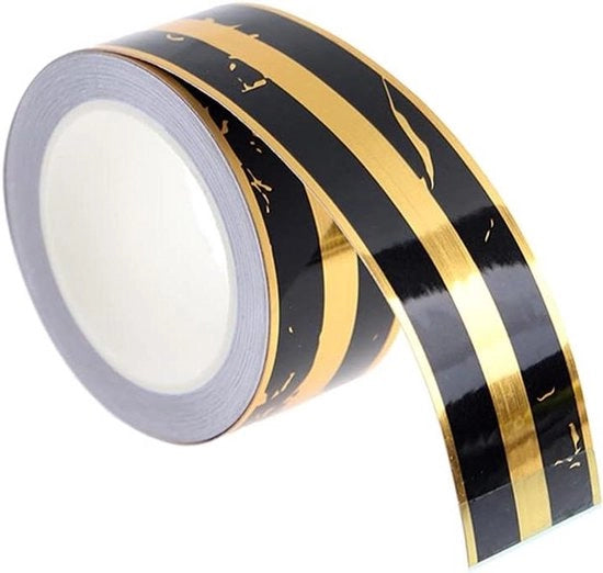 Tegel Sticker Autoadesivo Nero Oro Acqua-Resistente 5M - Decorazione Casa Bagno Cucina