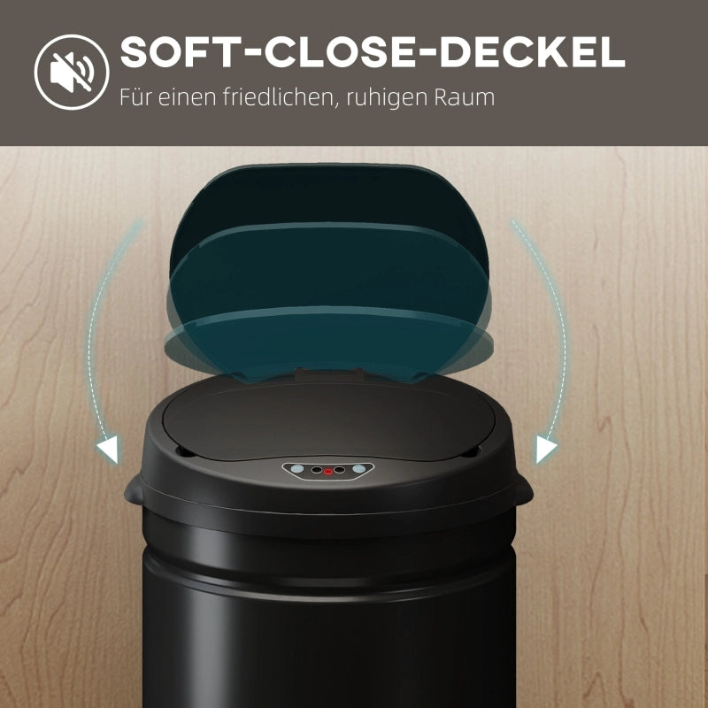 CESTINO SENSOR 30 L IN ACCIAIO NERO