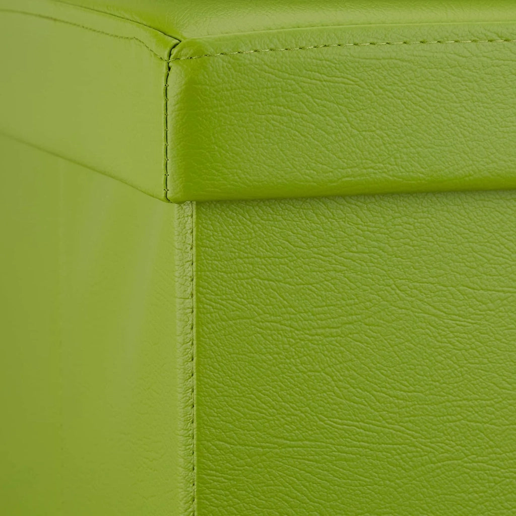 Sgabello pieghevole in materiale sintetico pouf contenitore pieghevole 114 cm verde 13_0002807_2