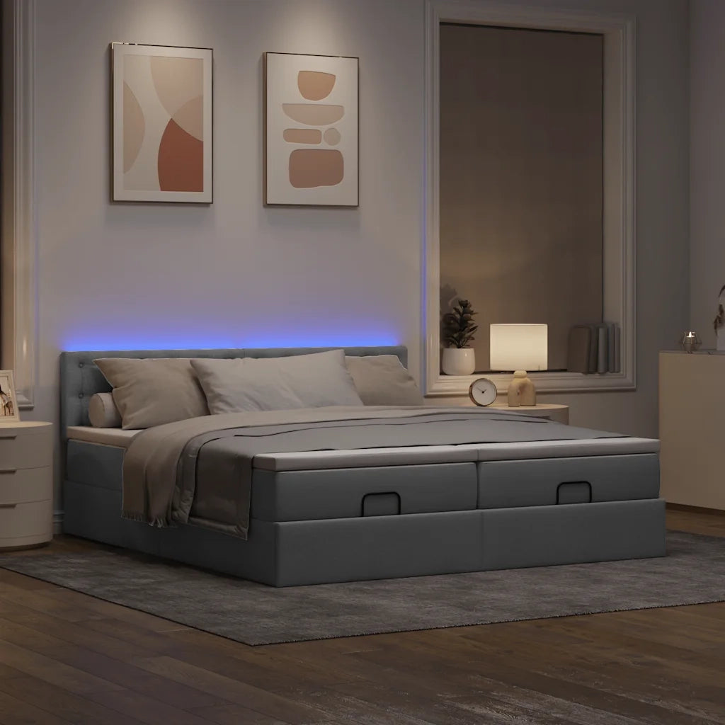 Struttura Letto Pouf con Materassi 180x200 cm in Tessuto 3312885