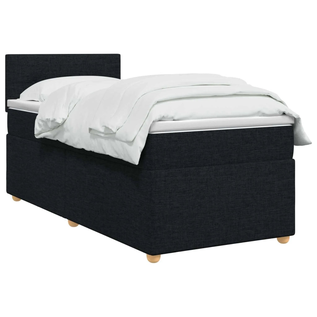 Letto box spring con materasso Nero 80 x 200 cm Tessuto 3450827