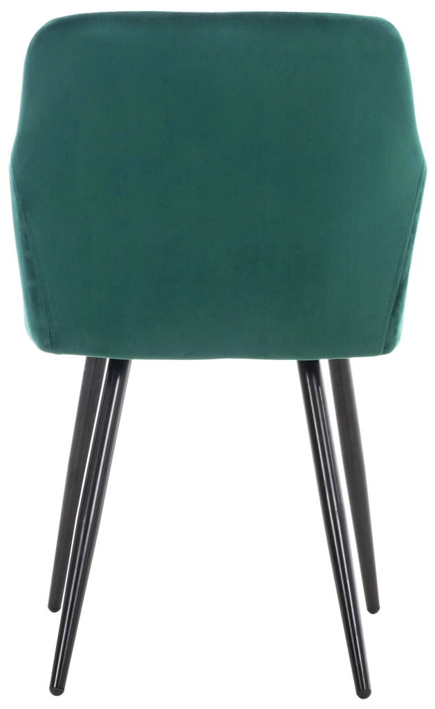 Set di 2 sedie da pranzo Shila verde,Velluto