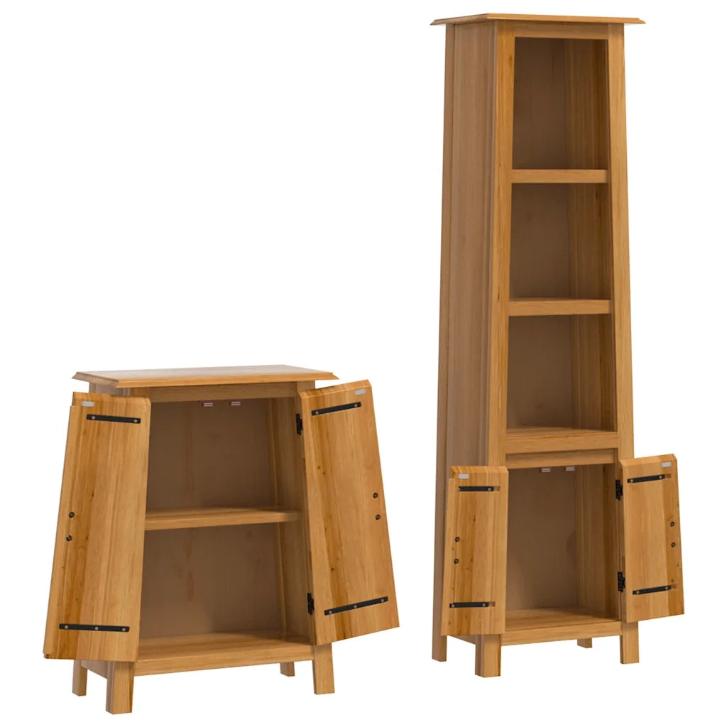 Set Mobili da Bagno 2 pz in Legno Massello di Pino 3223461