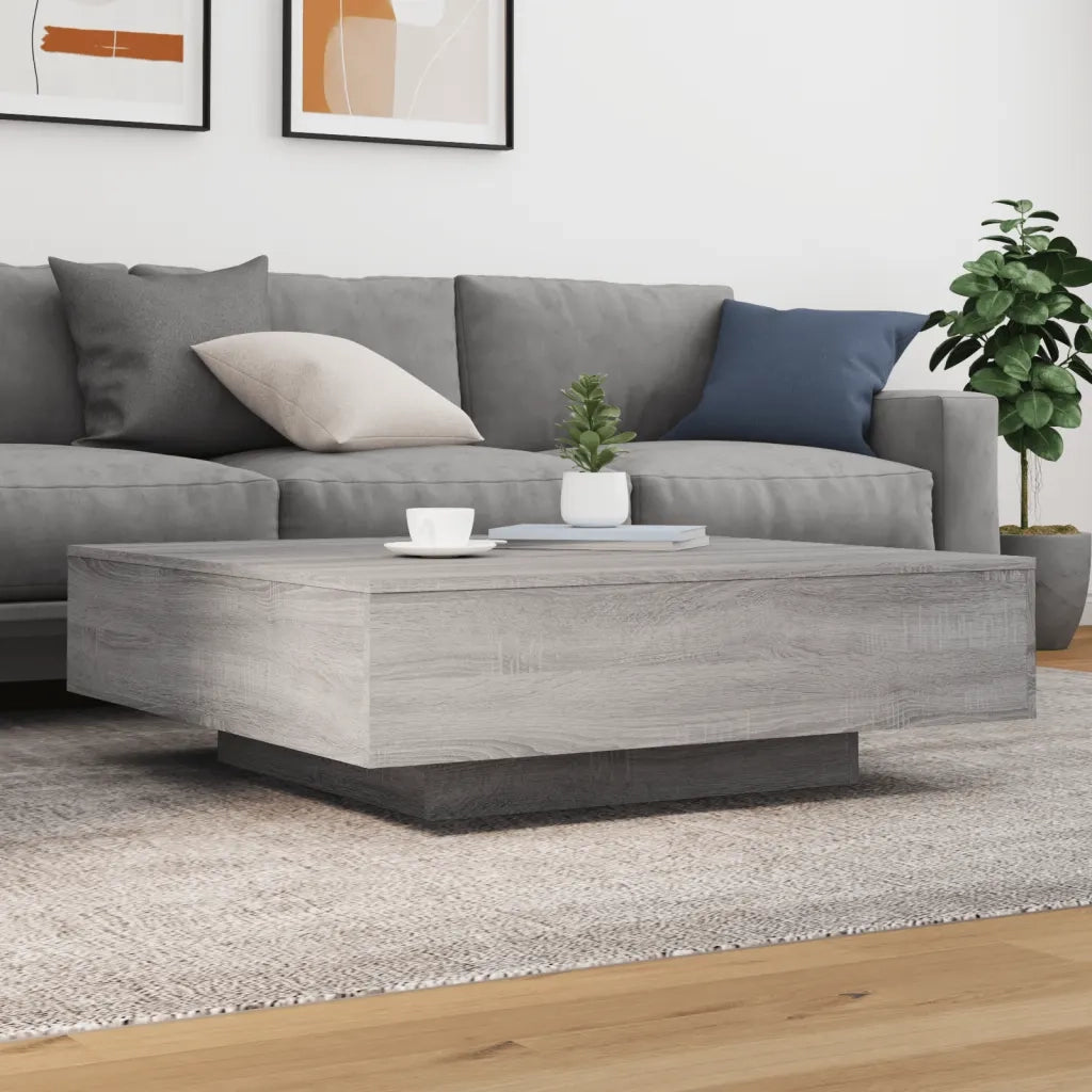 Tavolino Salotto Grigio Sonoma 100x100x31 cm Legno Multistrato 836600