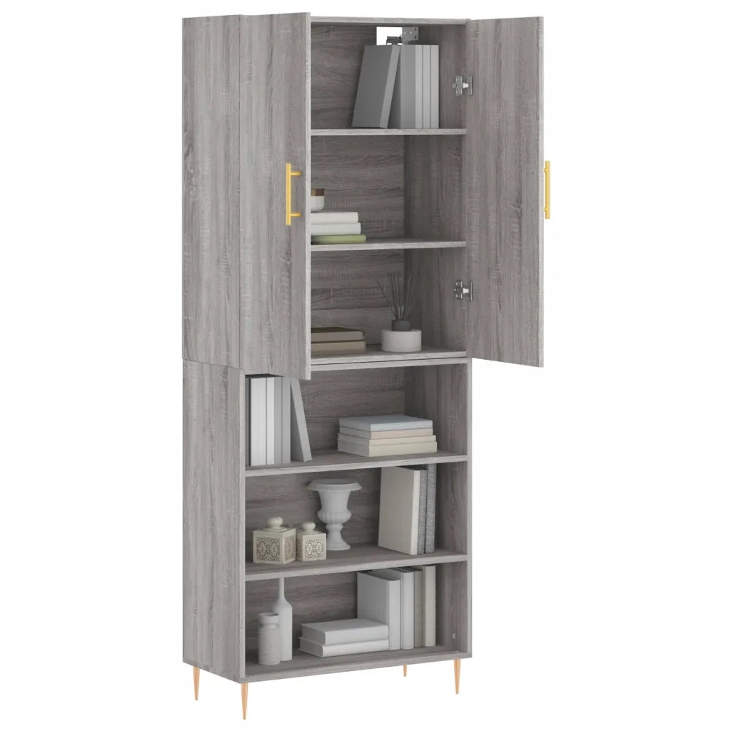 Credenza Grigio Sonoma 69,5x34x180 cm in Legno Multistrato 3196065