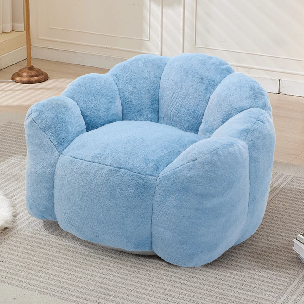 DIVANO a forma di loto in peluche Blu