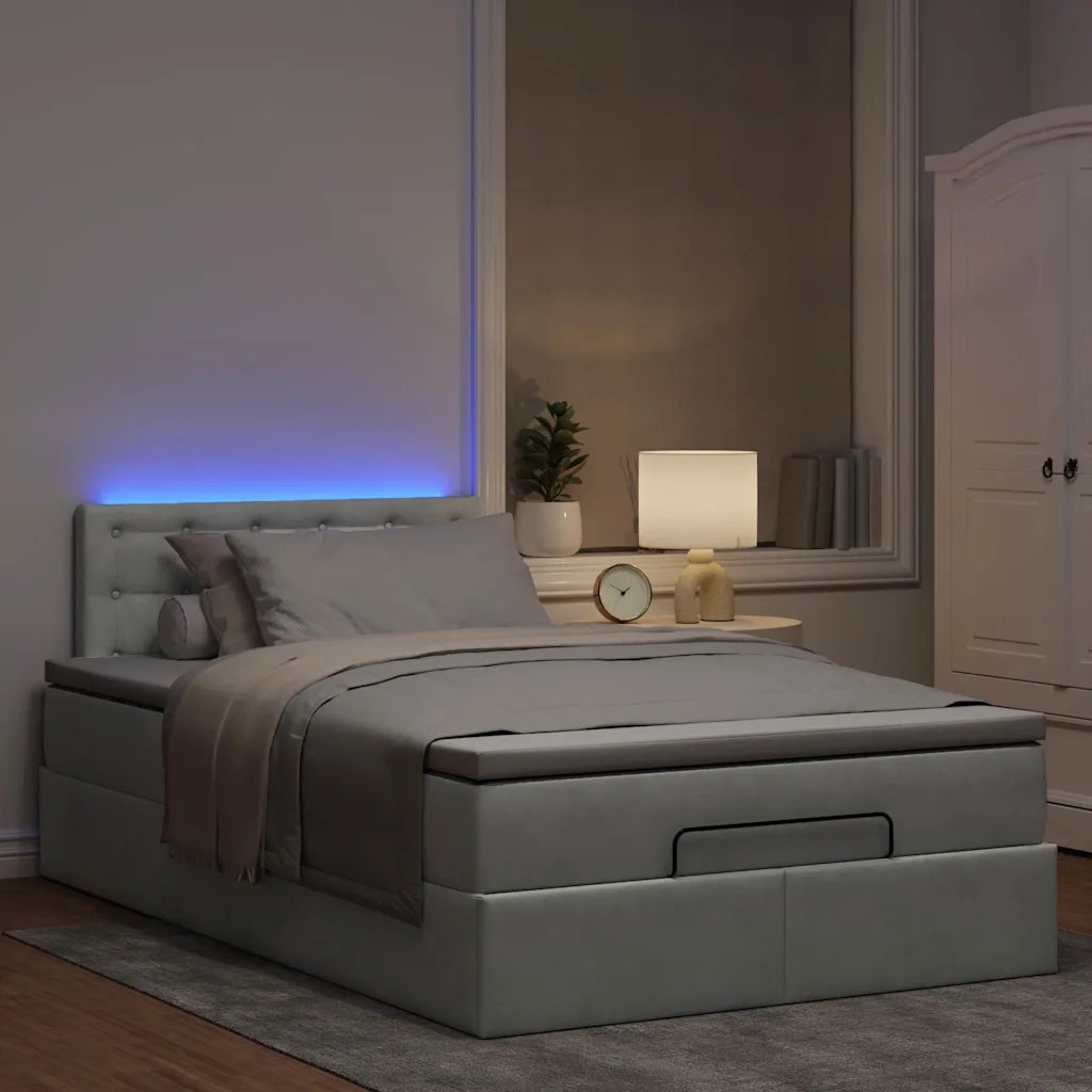 vidaXL Struttura Letto Pouf con Materasso 120x200 cm Velluto