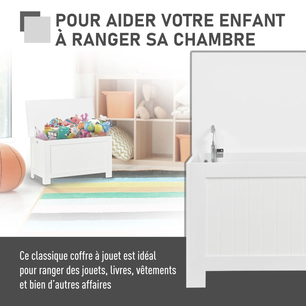 Cassa in legno con coperchio ¨C zephmum ¨C bianco 81x40x46 cm
