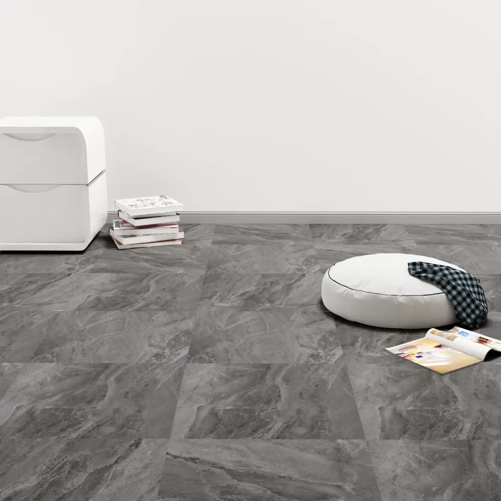 Listoni Pavimenti Adesivi 20 pz in PVC 1,86 mÂ² Marmo Nero cod mxl 53125