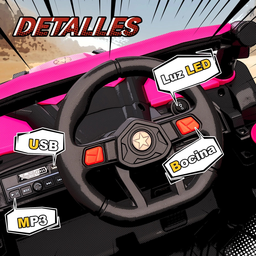 Auto Elettrica per Bambini UTV 12V ¨C Xylo ¨C Rosa con Telecomando 2,4G