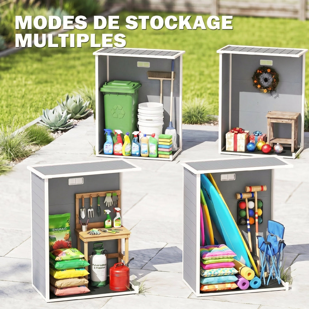 Casetta da giardino ¨C Minimal ¨C grigio plastica 151x92x193 cm