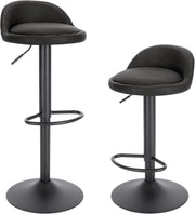 Sgabelli da Cucina in similpelle con Poggiapiedi Sgabelli da Bar Moderni per Bancone Penisola Sedie Alte Girevoli Altezza Seduta Regolabile 61-82cm, Antracite 2 Pezzi 0913BY-2