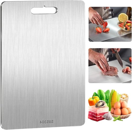 Piastra di Taglio in Titanio per la Cucina Allecto Plus | Sicura per i Cibi | 100% Titanio Puro per Tagliare Carne, Verdure e Frutta
